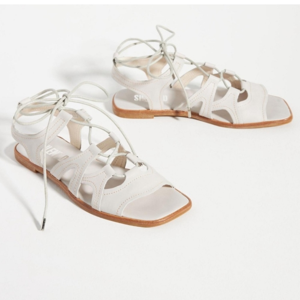 NWT Silent D] Anthropologie Gladiator Satelli Ivory TieUp Sandals Size 39